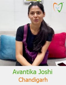 Avantika Joshi at Indiadens dental clinic for root canal treatment