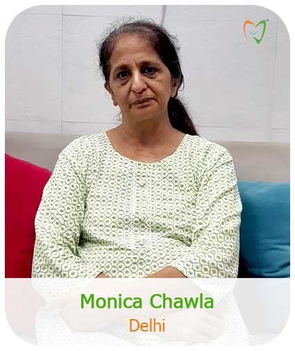 Patient Monica Chawla Implant-Supported Teeth Treatment